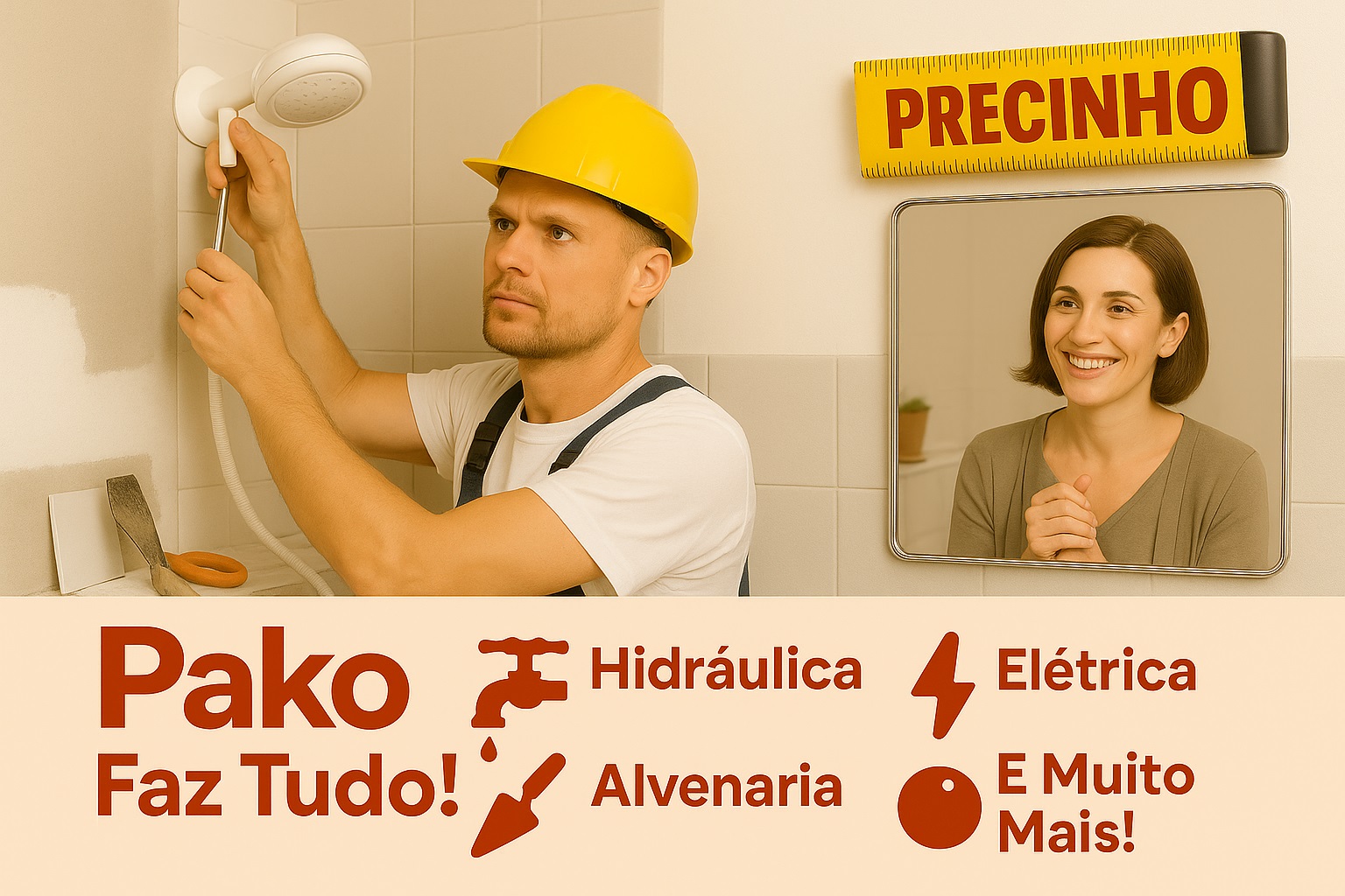 Profissional instalando chuveiro